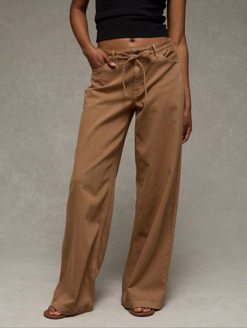 American Eagle Low Rise Stretch Ultra Wide Leg Womens Size 6 - Picture 2 of 14